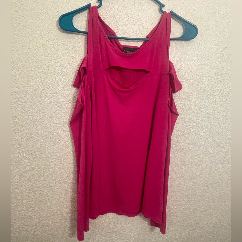 Bold Elements Bright Pink Cut out Top size large